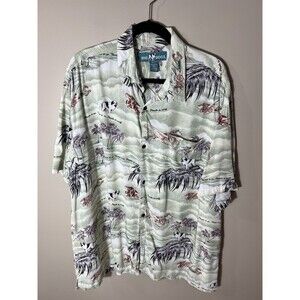 Big Dog Men's Hawaiian Graphic Print Short Sleeve Button-Up Shirt XL
